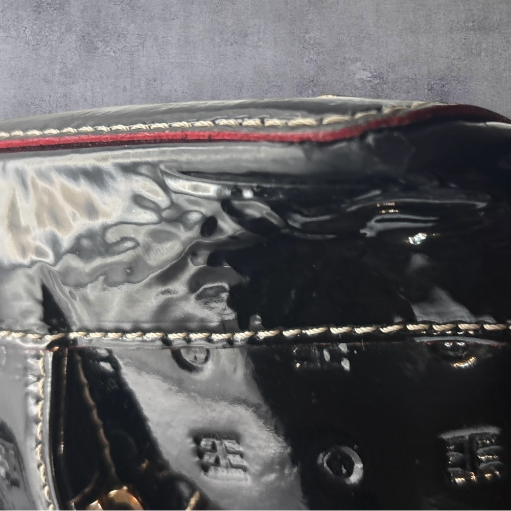 Arcadia Italian Patent Leather Black Satchel GUC - Picture 13 of 16